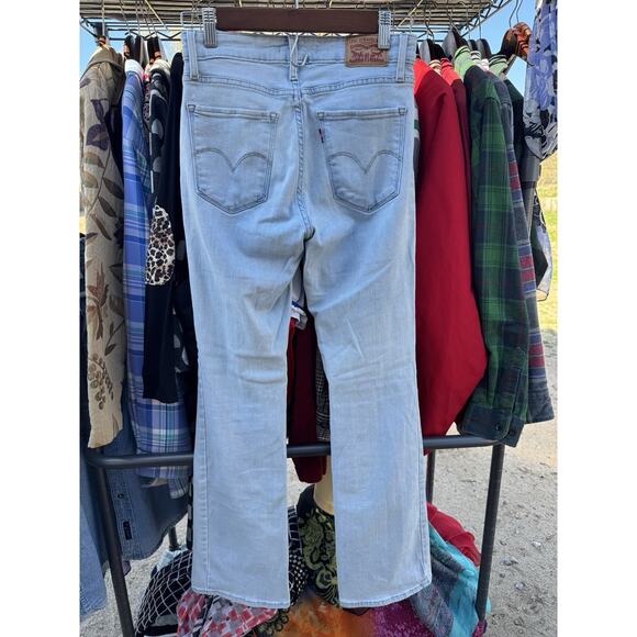 Levi’s 725 High Rise Bootcut Jeans Women's 26x30 Blue Button Stretch Light Wash - Picture 6 of 8